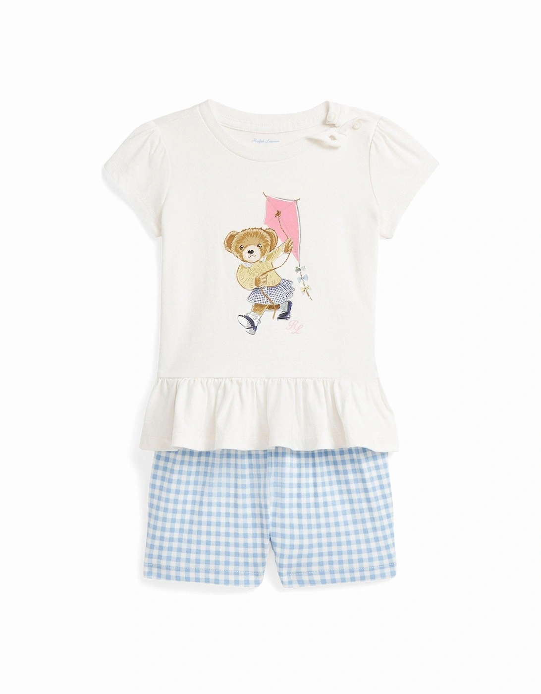 Baby Girls Bear Peplum T-Shirt And Short Set - Multi, 4 of 3