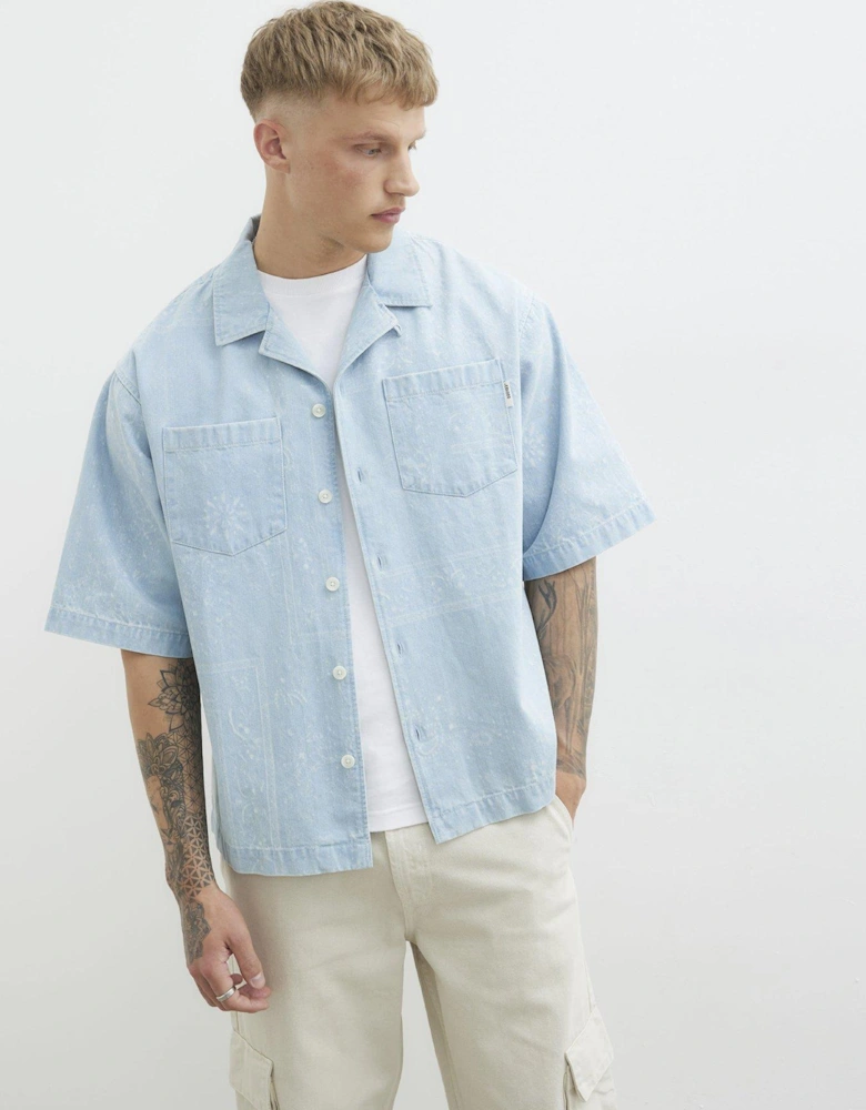 Regular Fit Paisley Denim Shirt