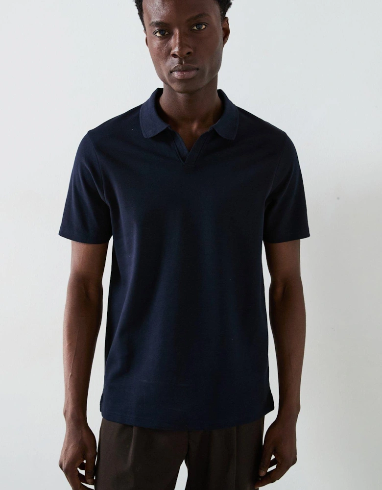 Interlock Notch Polo - Navy
