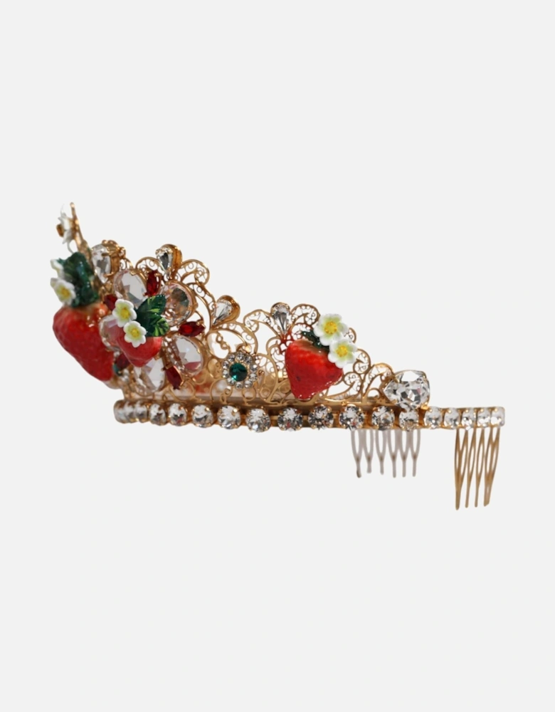 Crystal Embellished Multicolor Brass Tiara Women Hair Accessories