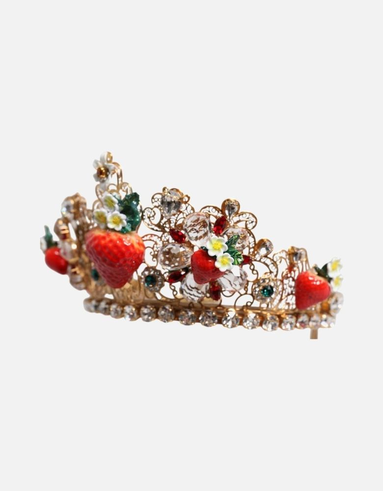 Crystal Embellished Multicolor Brass Tiara Women Hair Accessories
