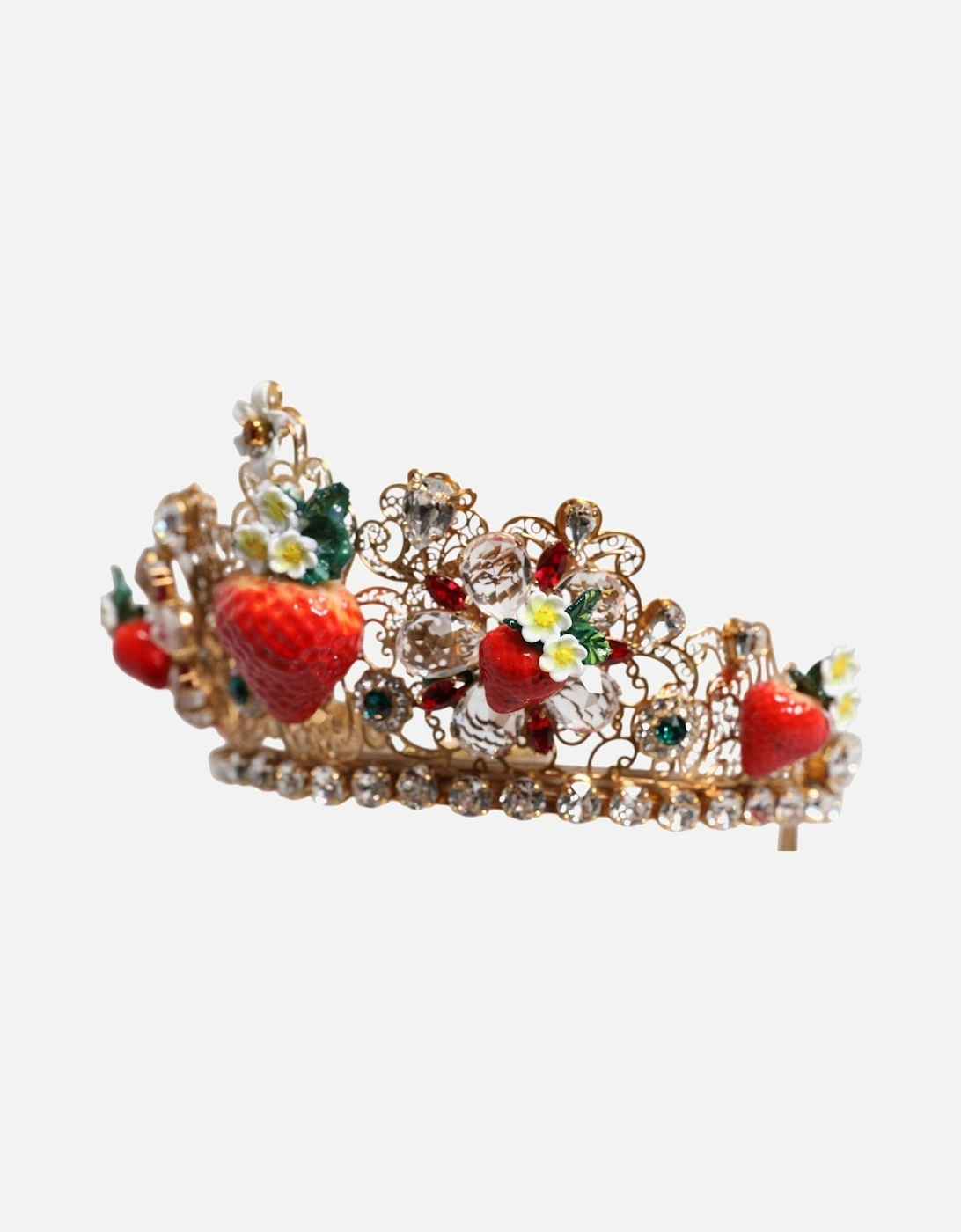 Crystal Embellished Multicolor Brass Tiara Women Hair Accessories
