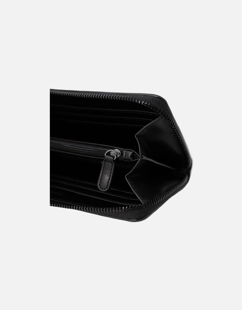 Large Faux Leather Wallet Women - Black