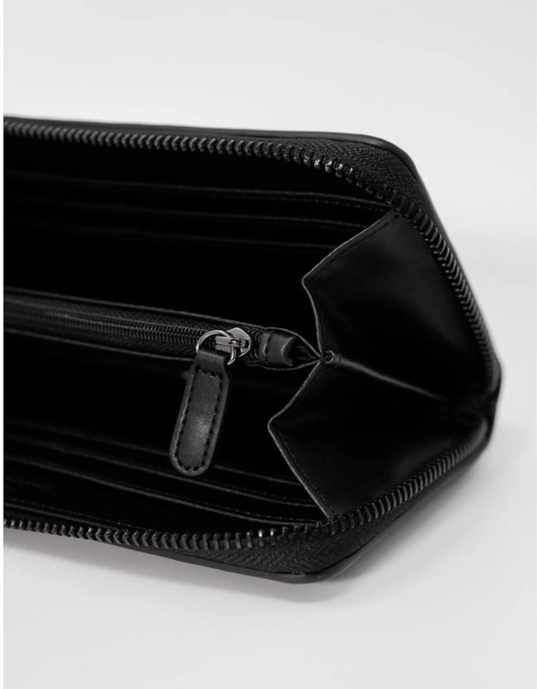 Large Faux Leather Wallet Women - Black