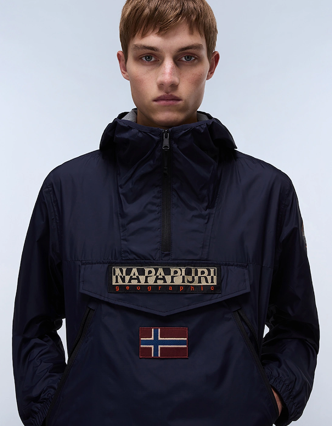 Men's Napapijri Men's Rainforest Ripstop Anorak Jacket - Navy - Size: 44/Regular