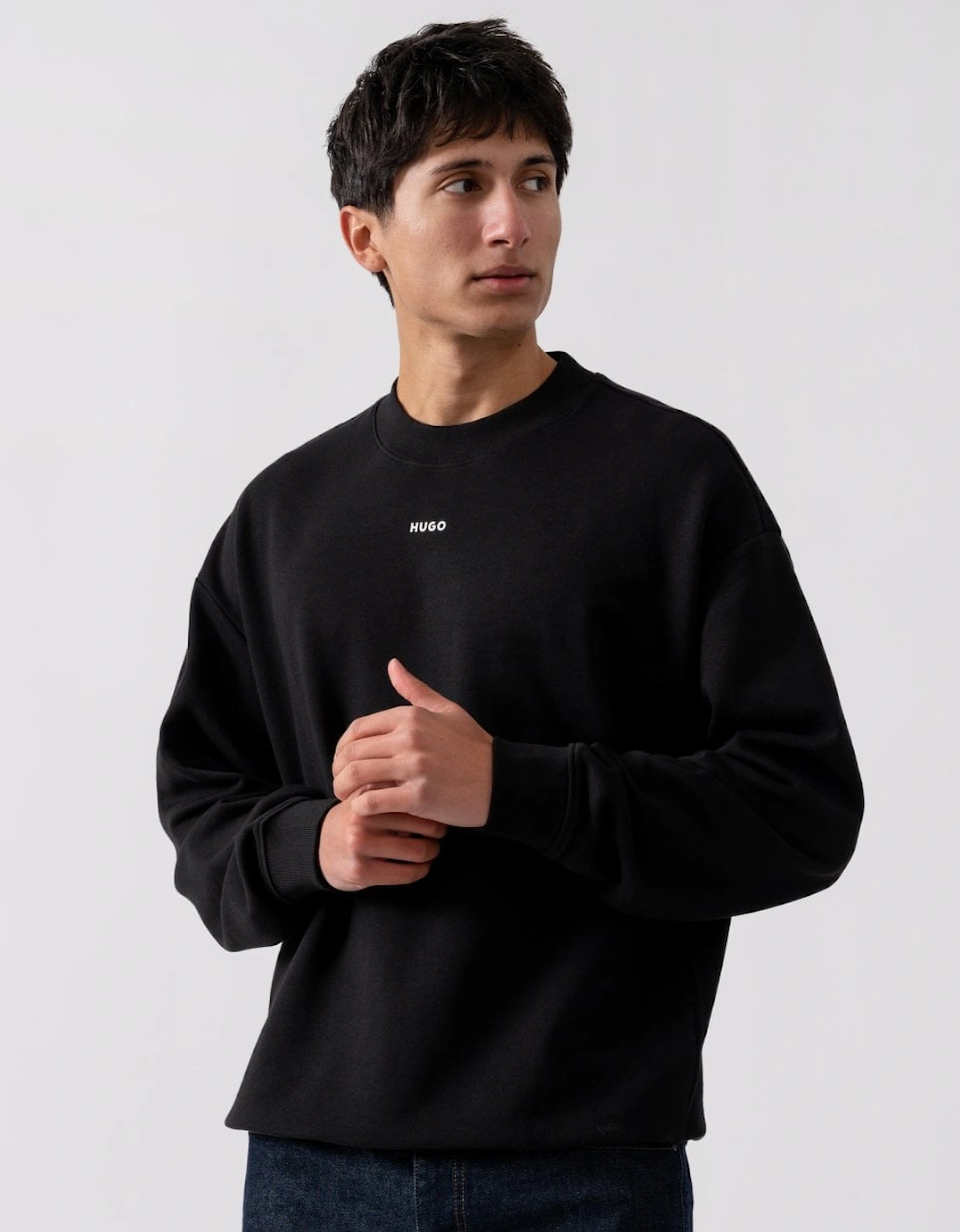 Hugo Boss Men's Black Hugo Dapocrew Crew Neck Sweatshirt - 001 - Size: 42
