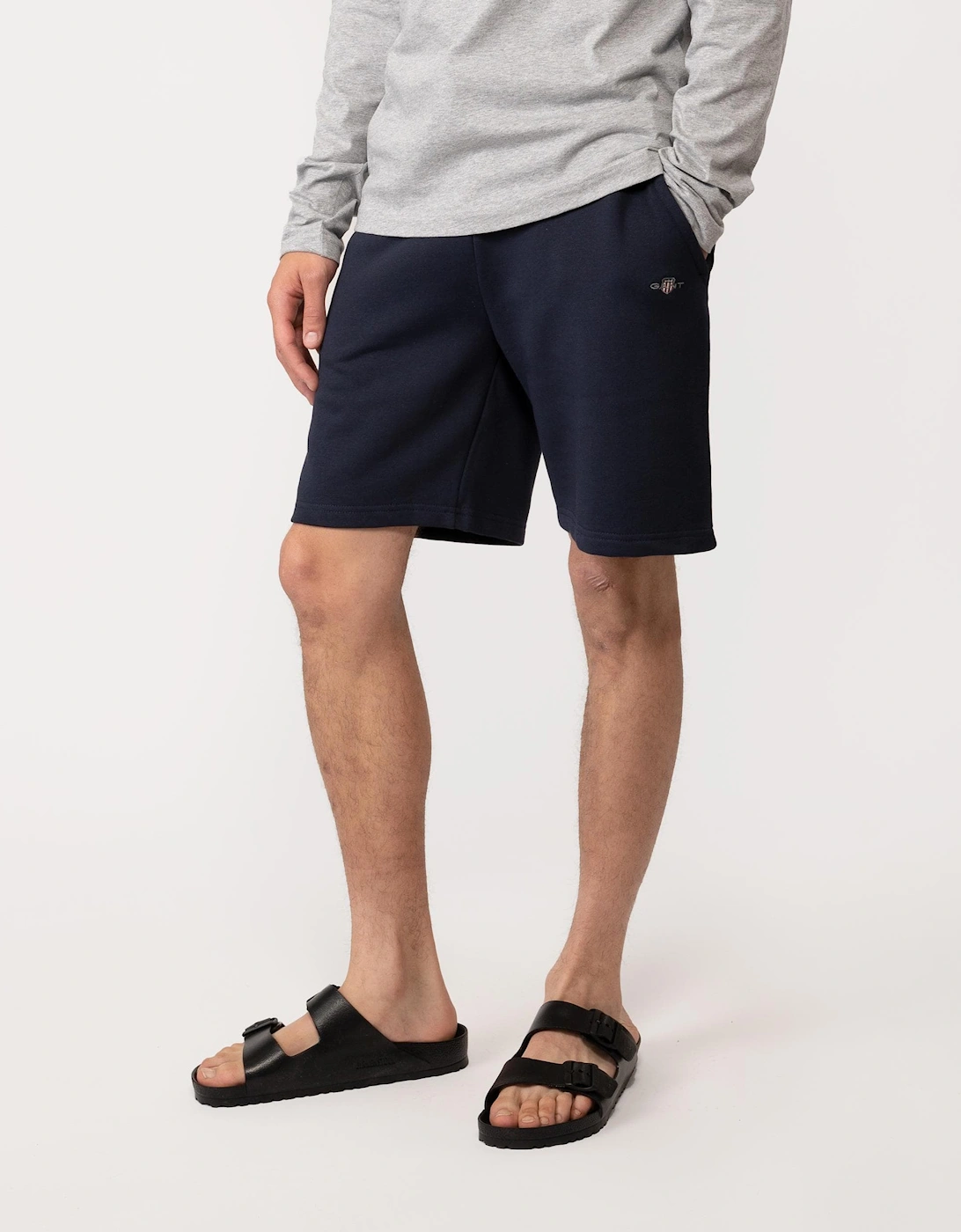 Gant Men's Navy Regular Fit Shield Logo Sweat Shorts - 433 Evening Blue  35/34/32 L