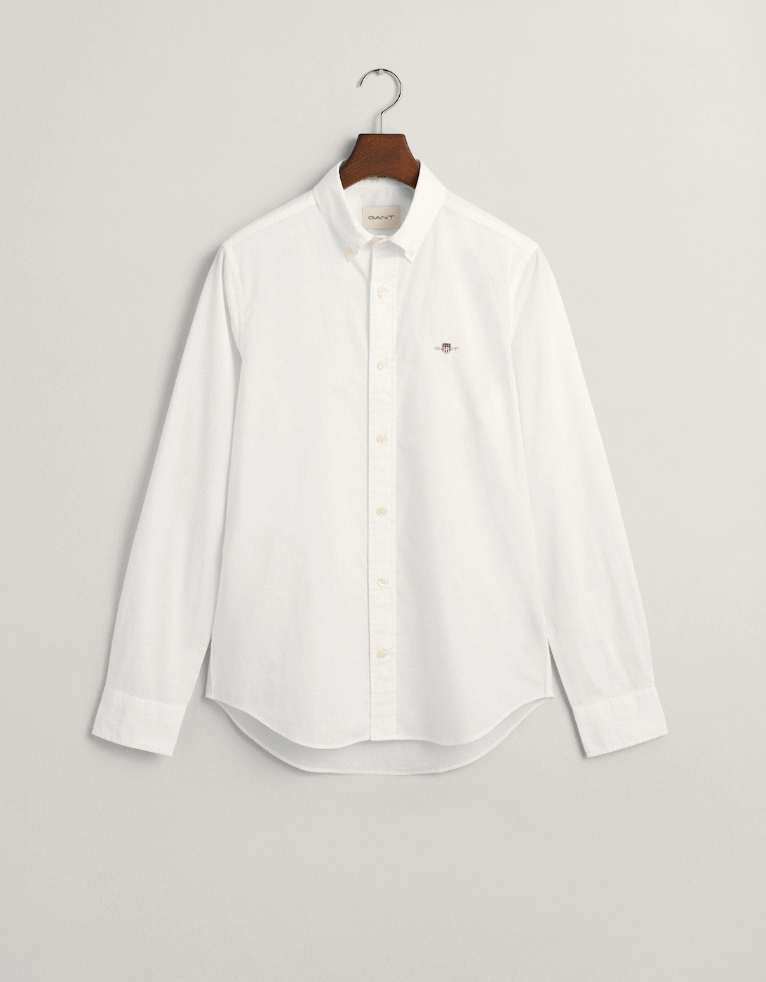 Mens Slim Fit Long Sleeve Poplin Shirt, 2 of 1