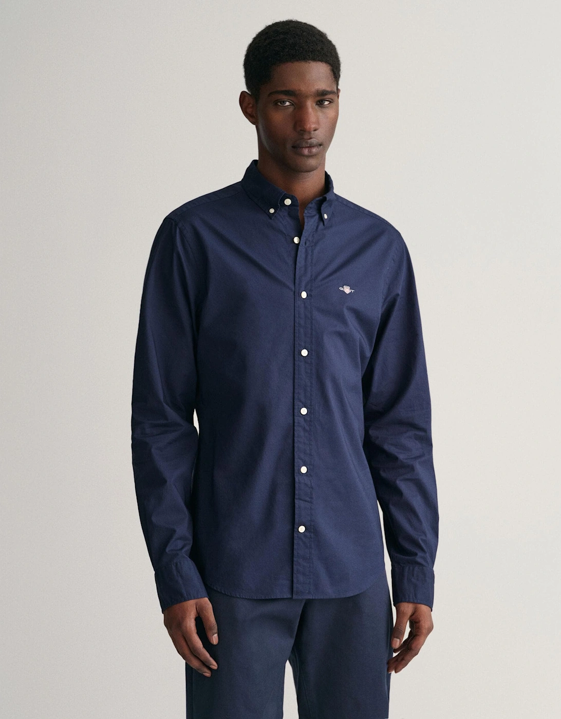 Mens Slim Fit Long Sleeve Poplin Shirt, 10 of 9