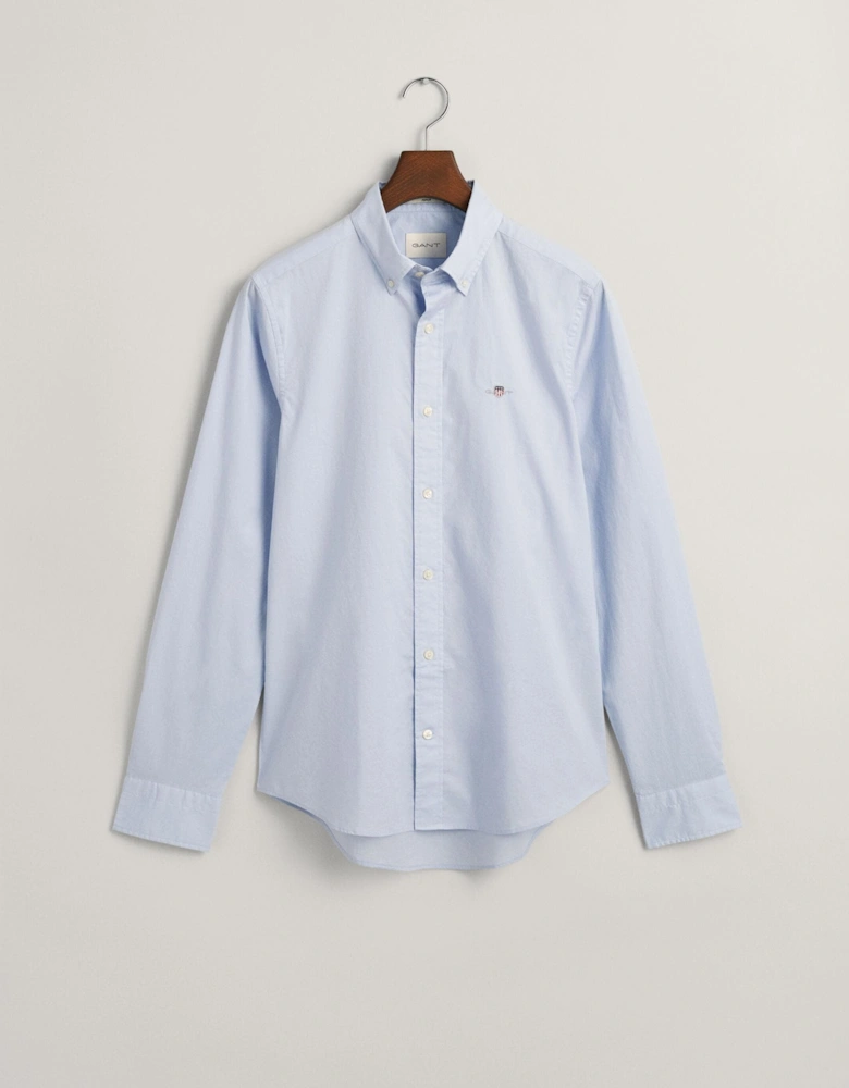 Mens Slim Fit Long Sleeve Poplin Shirt