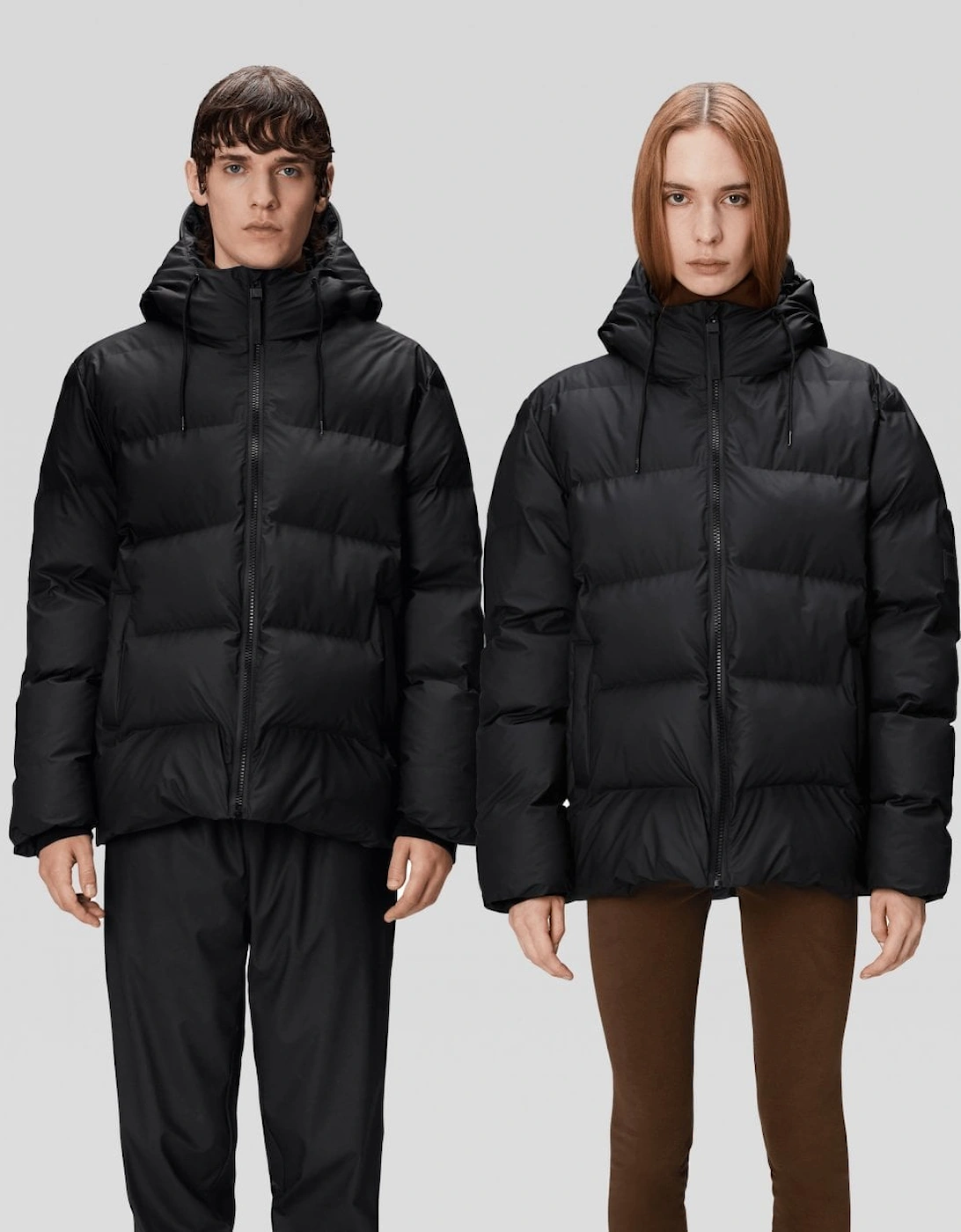 Rains Women's Black Alta Unisex Puffer Jacket - 01 - Size 14