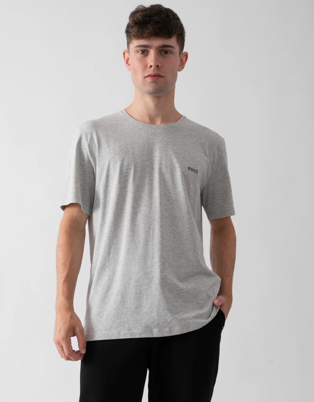 BOSS Orange Mix&Match Mens Stretch-Cotton Loungewear T-Shirt with Embroidered Logo, 5 of 4