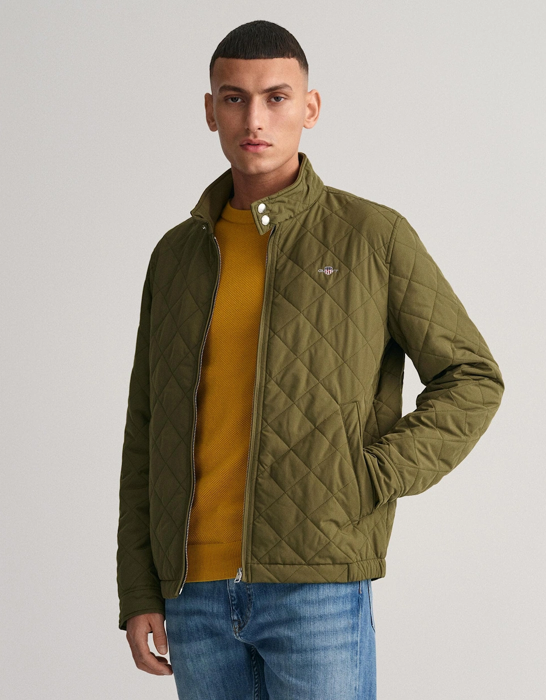 Gant Men's Green Quilted Windcheater Jacket - : 42/Regular Xl