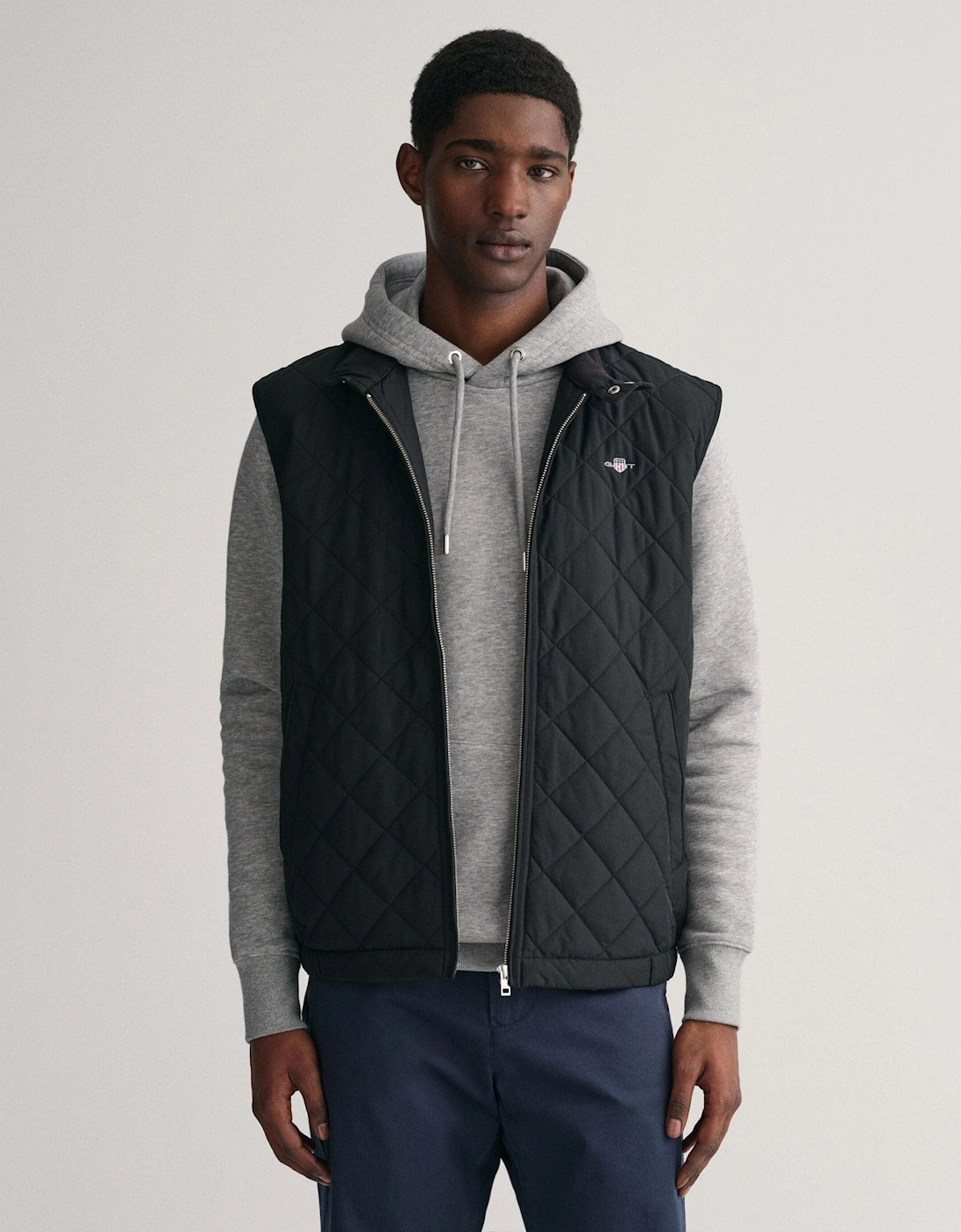 Men's GANT Mens Quilted Windcheater Vest - 5 Black - Size: 42/Regular