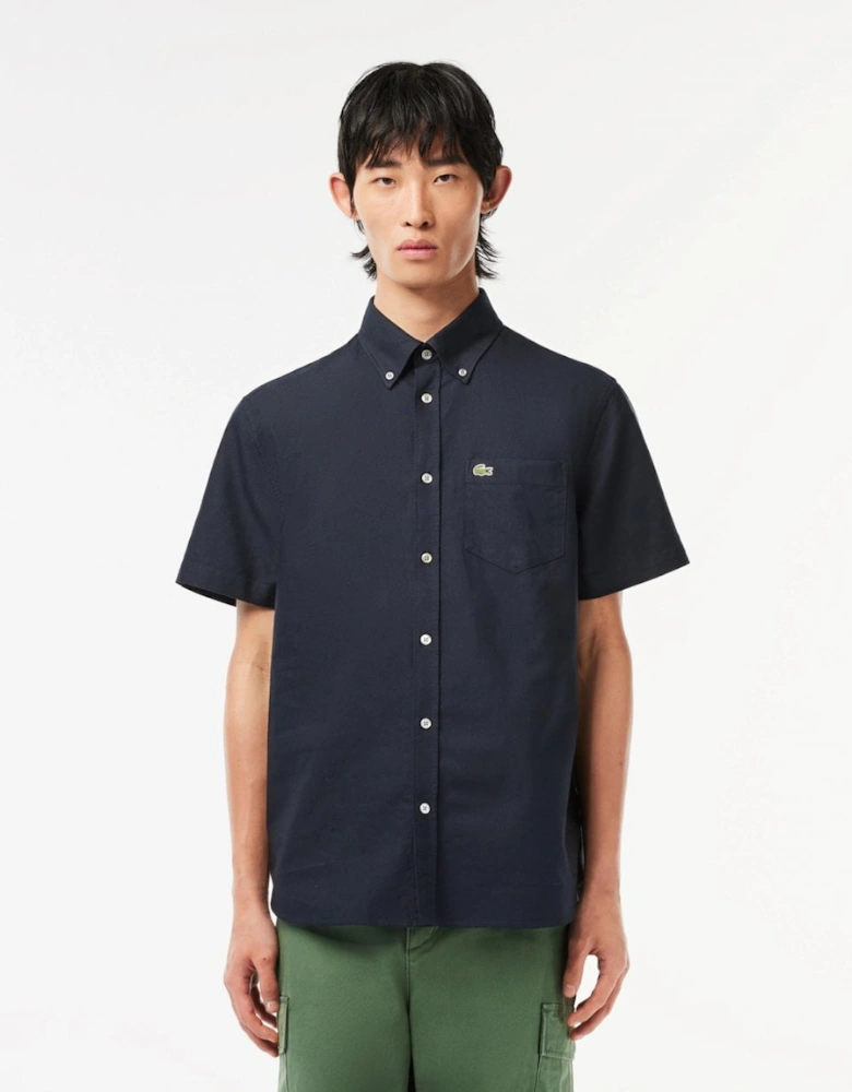 Mens Casual Short Sleeve Woven Shirt