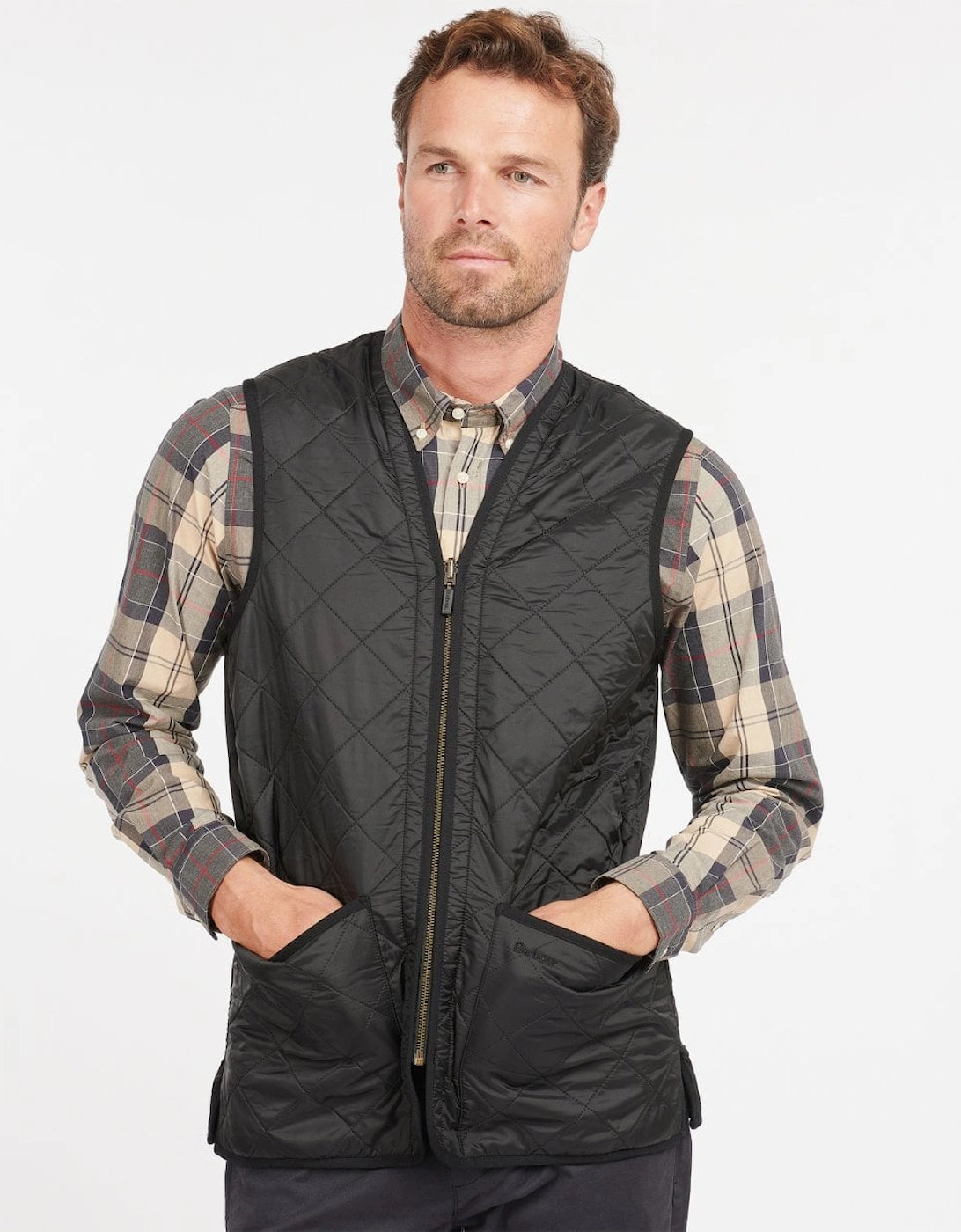 Men's Barbour Polarquilt Mens Waistcoat/Zip-In Liner - Black - Size: 40/Regular