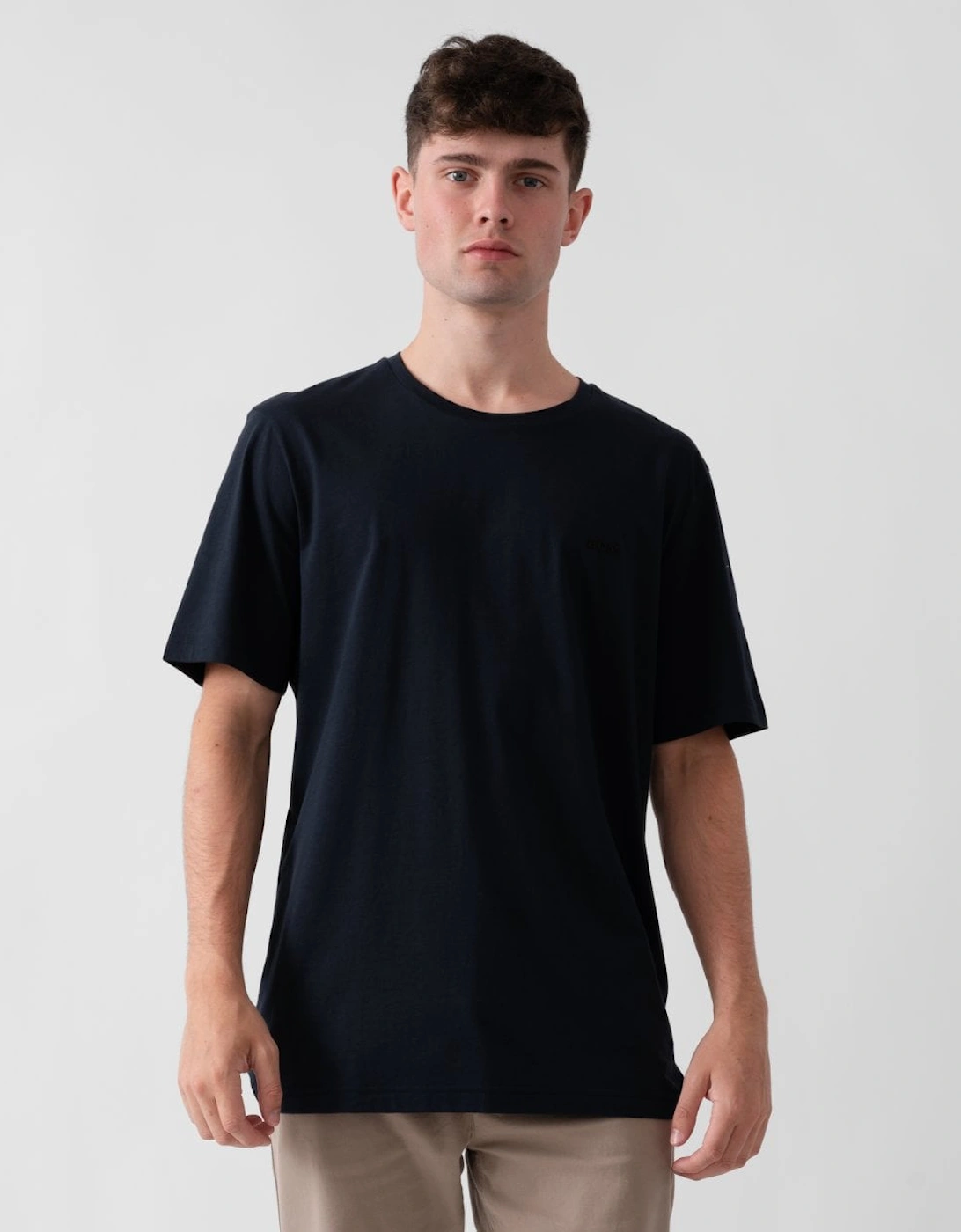 Men's BOSS Green Tee Pima Mens Logo T-Shirt - Dark Blue 402 - Navy - Size: 42