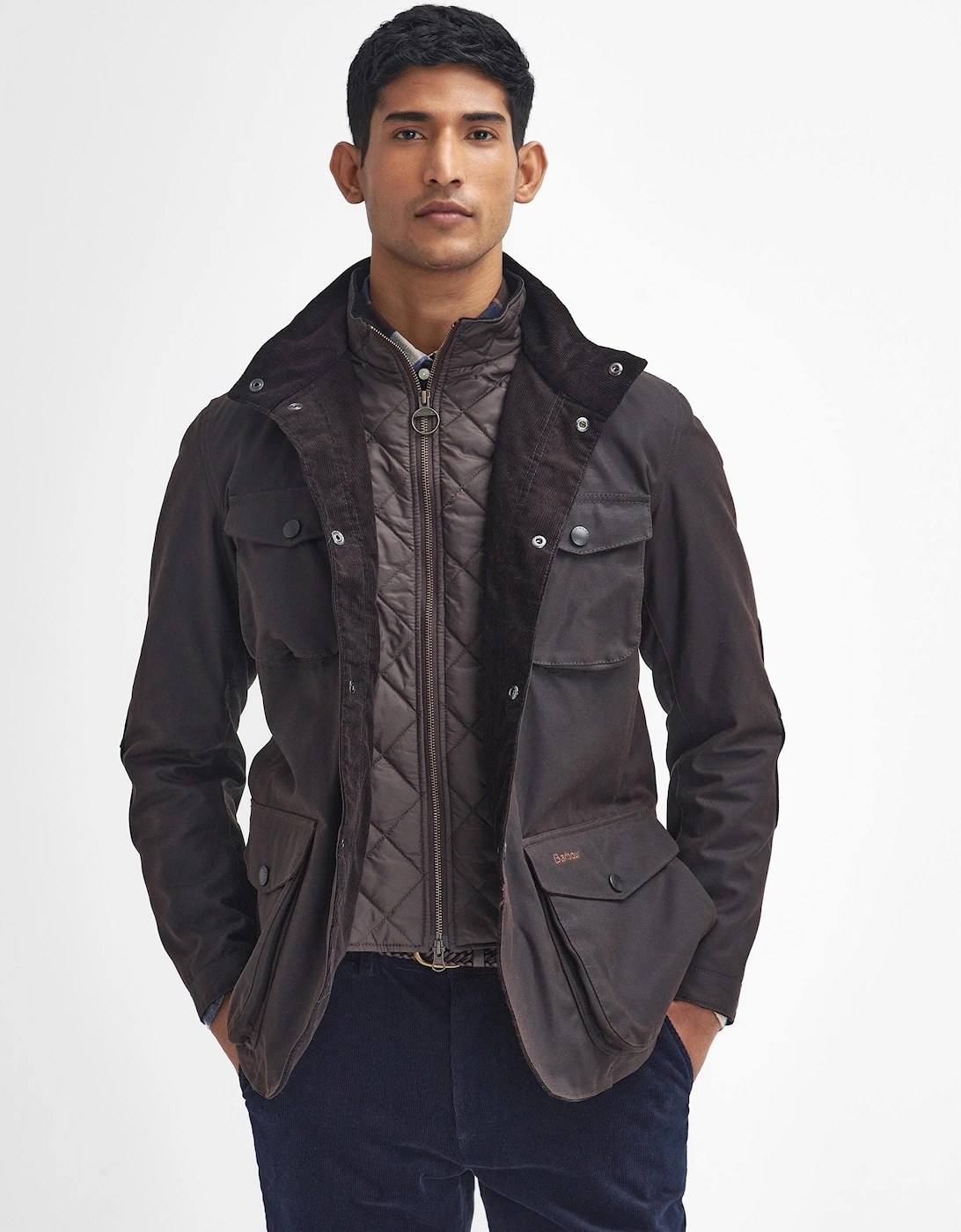 Men's Barbour Ogston Mens Wax Jacket - Rustic/Classic - Black - Size: 38/Regular