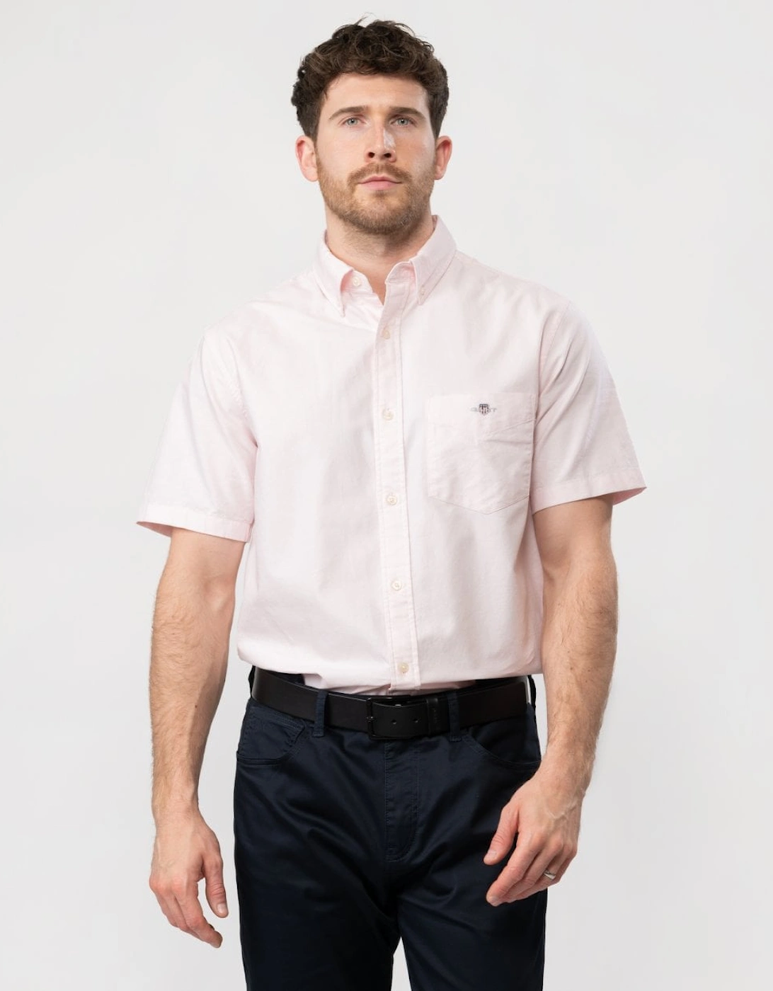 Mens Regular Fit Short Sleeve Oxford Shirt, 5 of 4