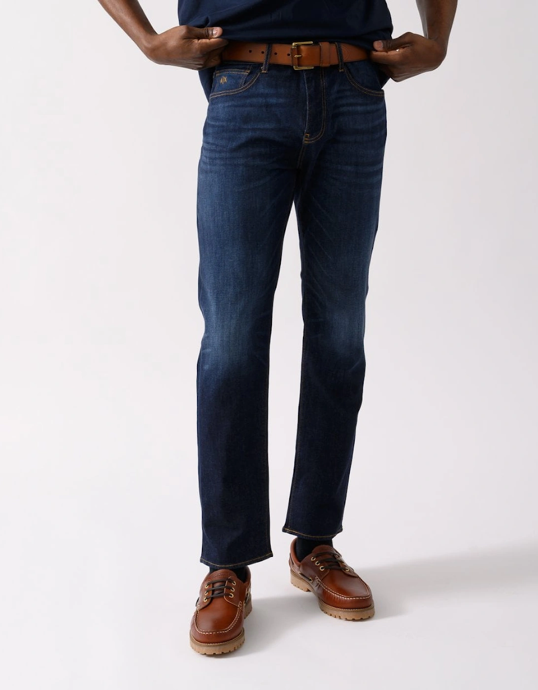 Armani Exchange Men's Navy J13 Slim Fit Jeans In Cotton Denim - Dark Blue Denim Mb010 - : 32/32 W32 L32