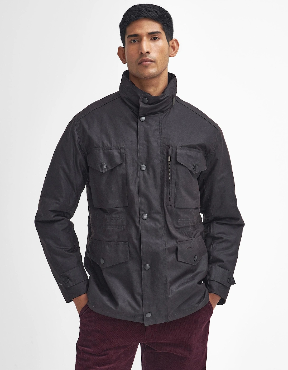 Men's Barbour Sapper Mens Wax Jacket - Rustic/Classic - Black - Size: 38/Regular
