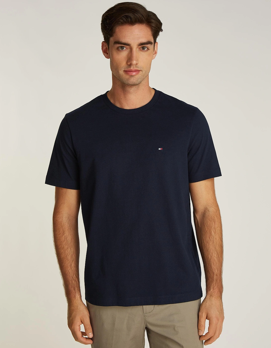 Tommy Hilfiger Men's Blue/Black Essential Solid T-Shirt - Desert Sky - Size 38