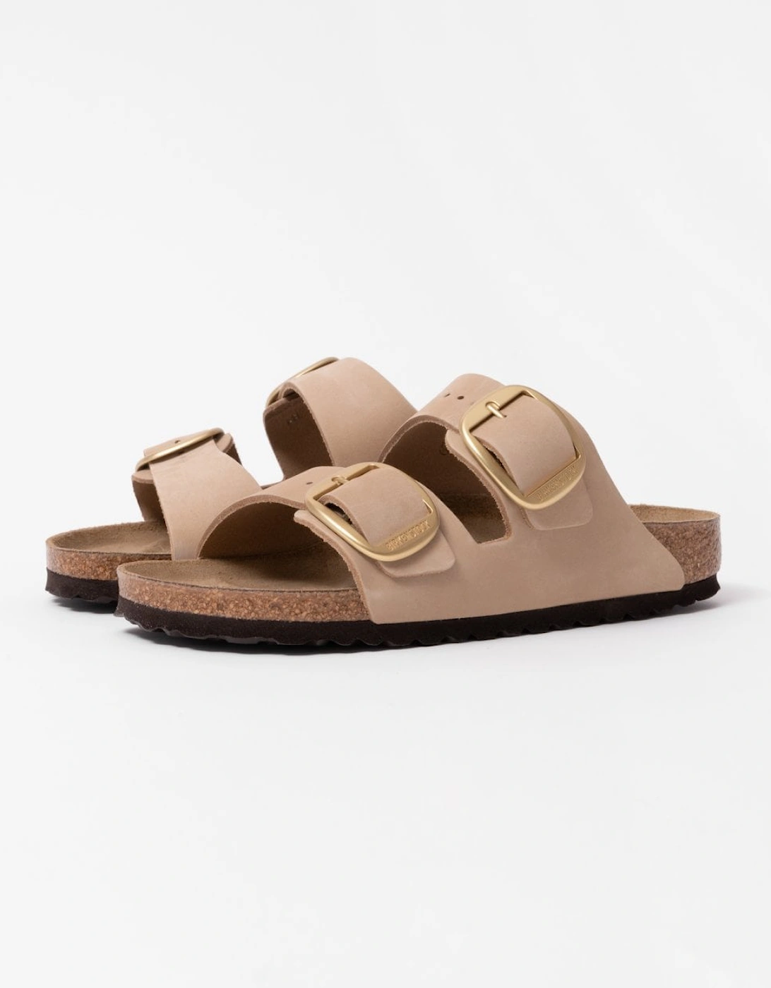 Birkenstock Arizona Women's Tan Big Buckle Nubuck Leather Sandals - Sandcastle  5.5/C