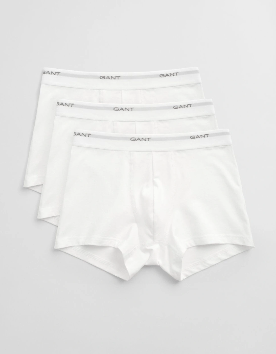 Gant Men's White 3-Pack Core Trunks With Logo Waistband - 110 - Size 35/34/32