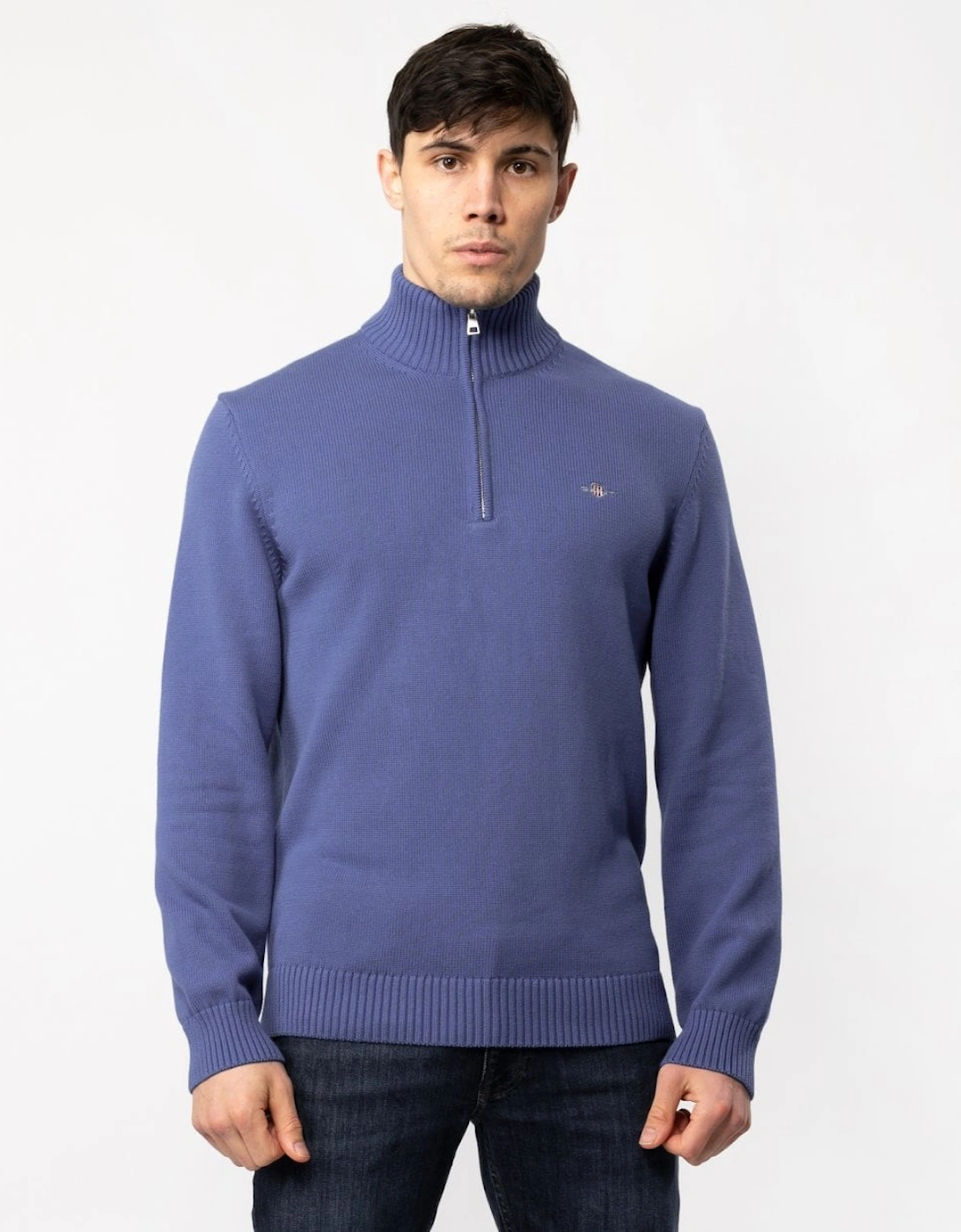 Mens Casual Cotton Half Zip Jumper, 5 of 4