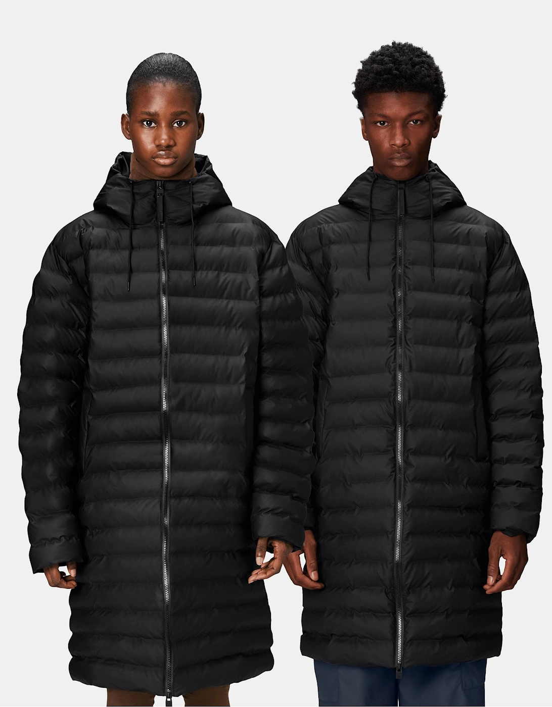 Rains Women's Black Lohja Longer Puffer Jacket - 01 - Size: 6