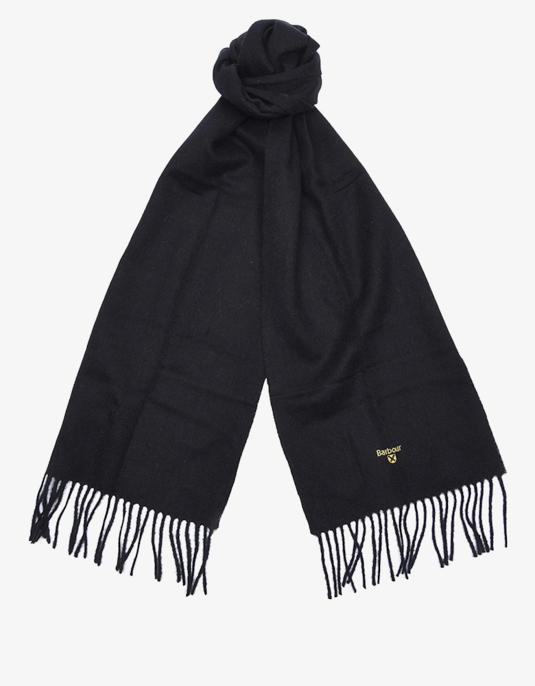Unisex Plain Lambswool Scarf - Black