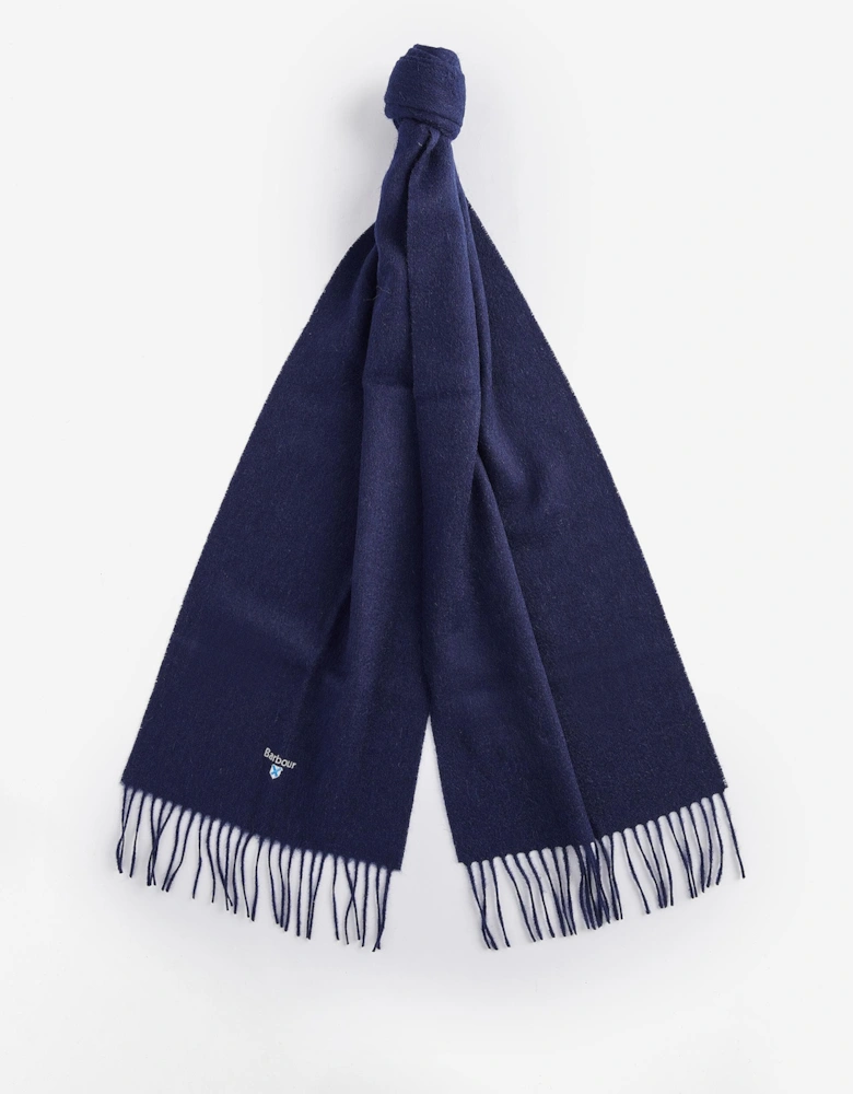 Unisex Plain Lambswool Scarf - Navy