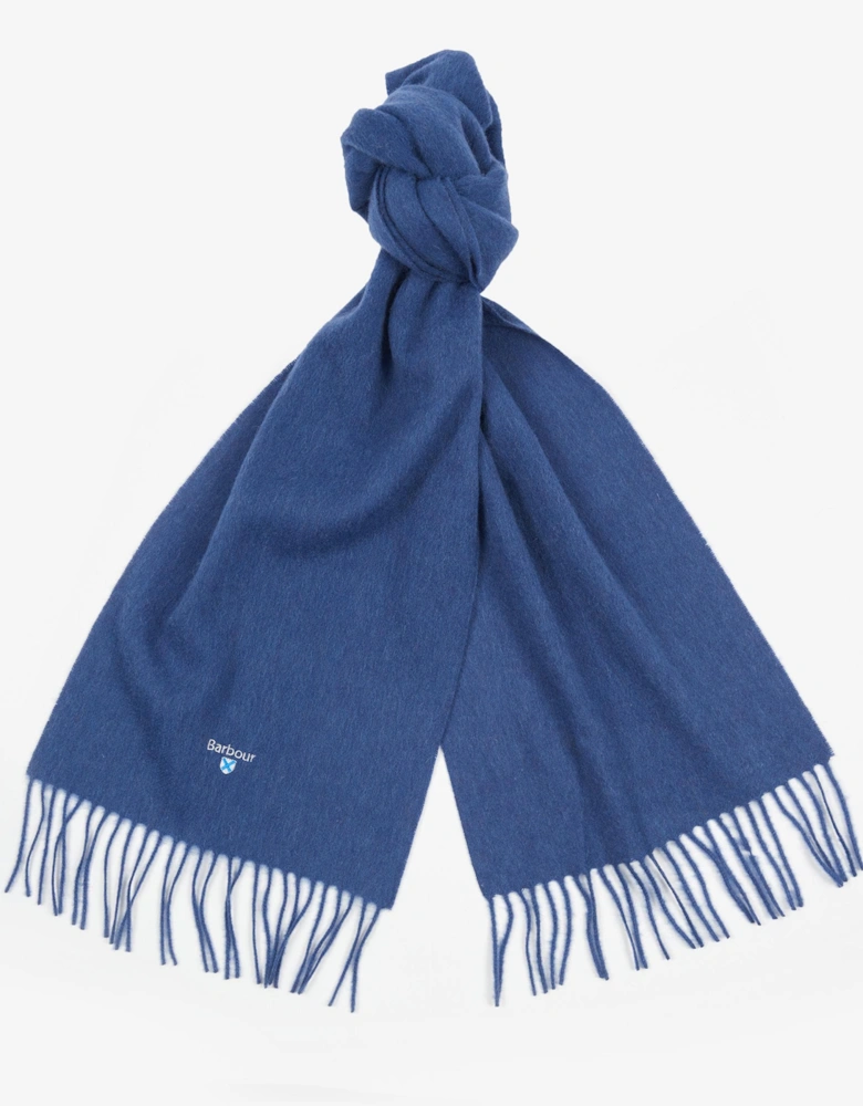 Unisex Plain Lambswool Scarf - True Navy
