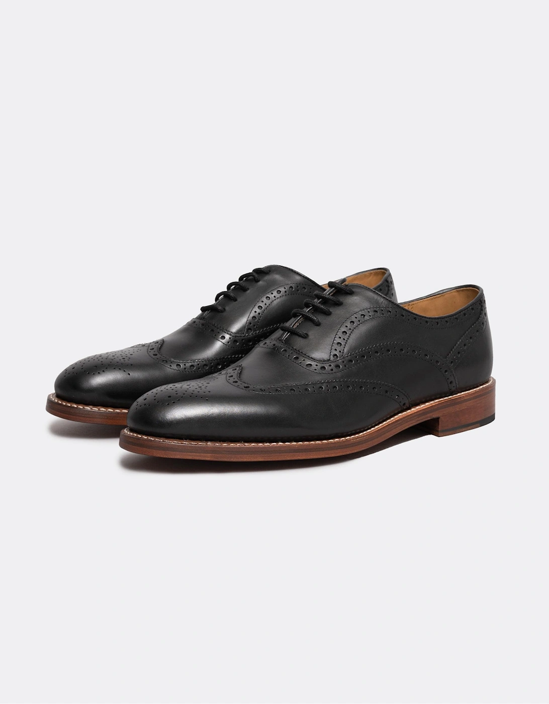 Oliver Sweeney Men's Black Aldeburgh Leather Brogue