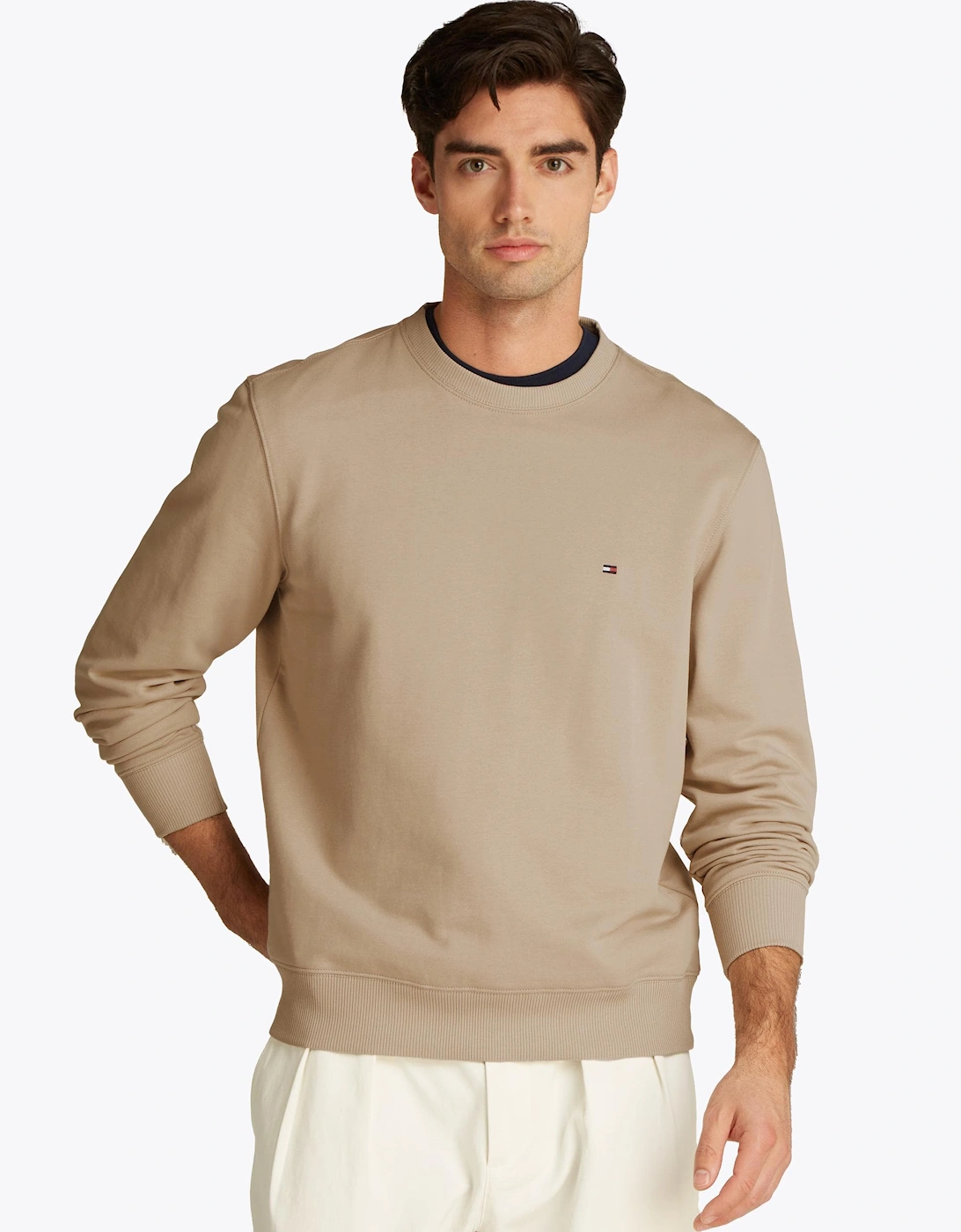 Tommy Hilfiger Men's Tan Essential Terry Cotton Crew Neck - : 38/Regular M