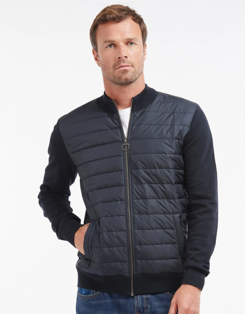 Carn Baffle Mens Zip Through Sweater - Navy