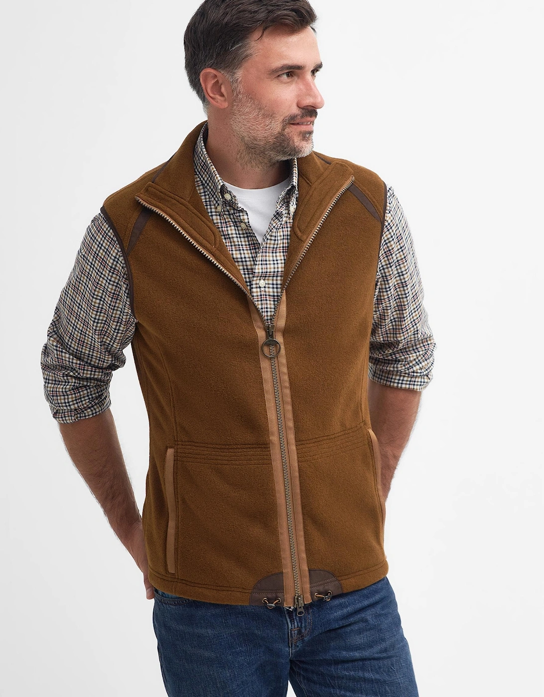 Men's Barbour Langdale Mens Gilet - Rust Brown - Size: 38/Regular