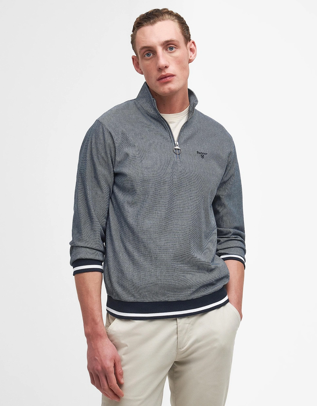 Houndwood Mens Tailored Half Zip Sweatshirt, 8 of 7