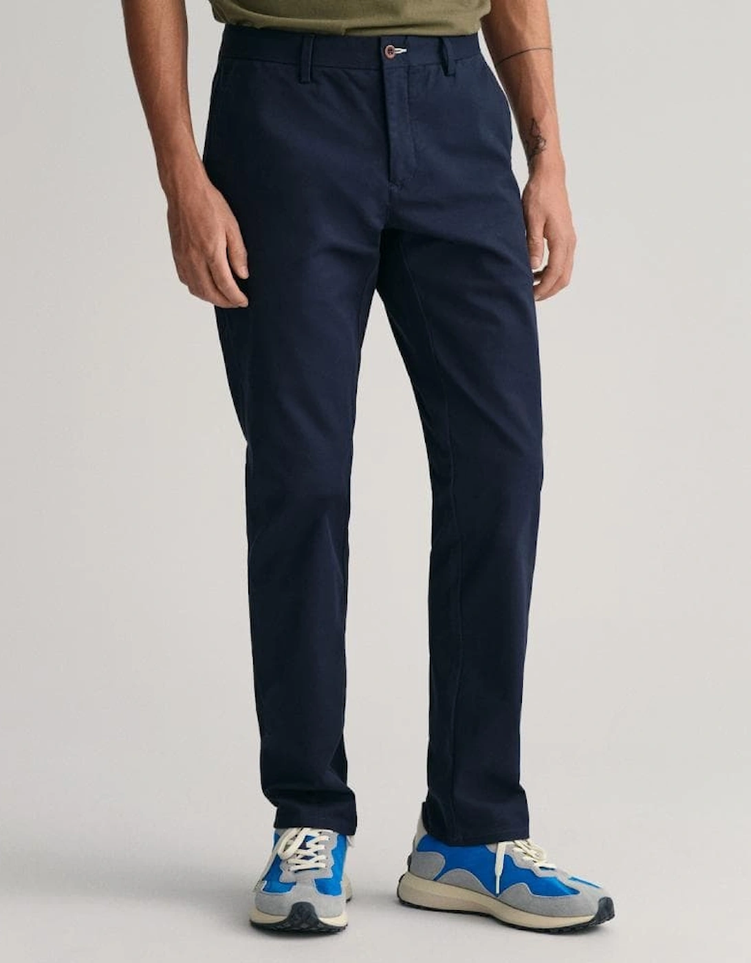 Men's GANT Mens Slim Fit Tech Prep™ Chinos - 410 Marine - Navy - Size: W34 l32