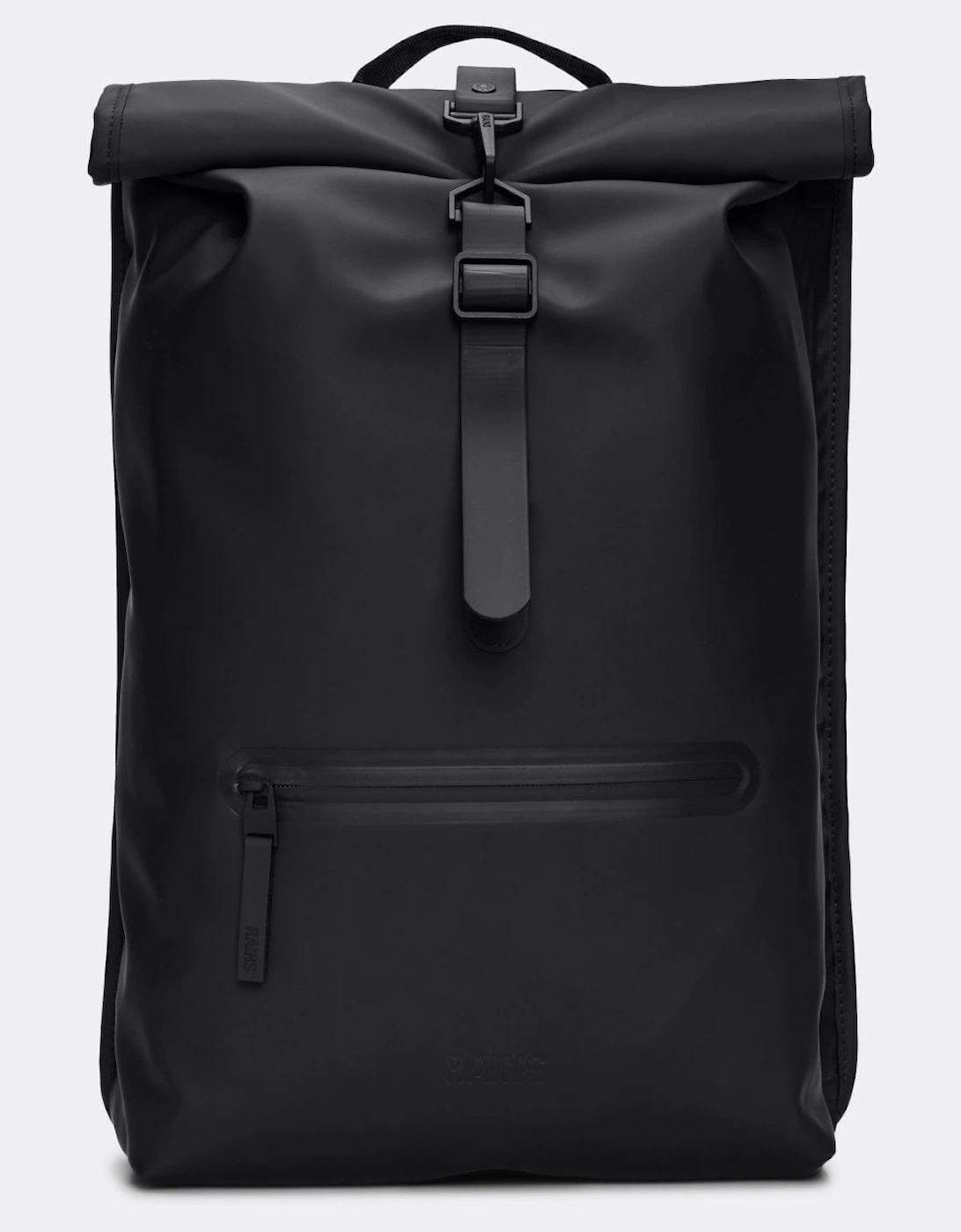 Rains Women's Black Unisex Rolltop Rucksack - 01 - Size One Size