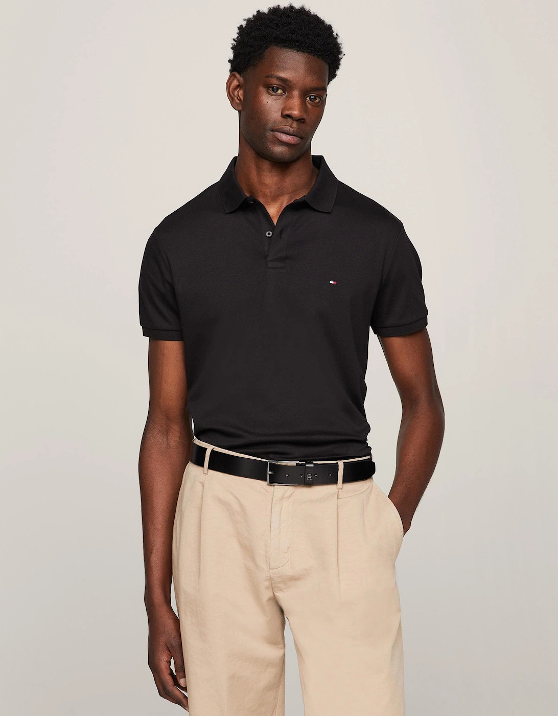 Tommy Hilfiger Men's Tommy Hilfiger Liquid Cotton Essential Mens Polo - Black
