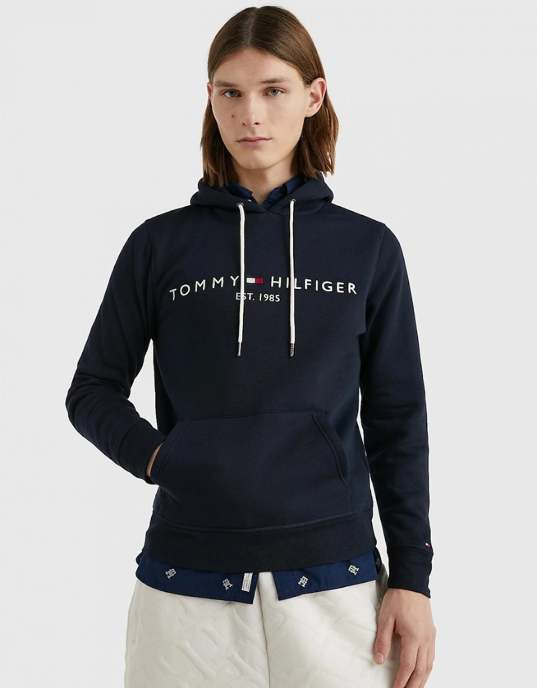 Tommy Hilfiger Men's Navy Core Tommy Logo Hoodie - : 42/Regular Xl
