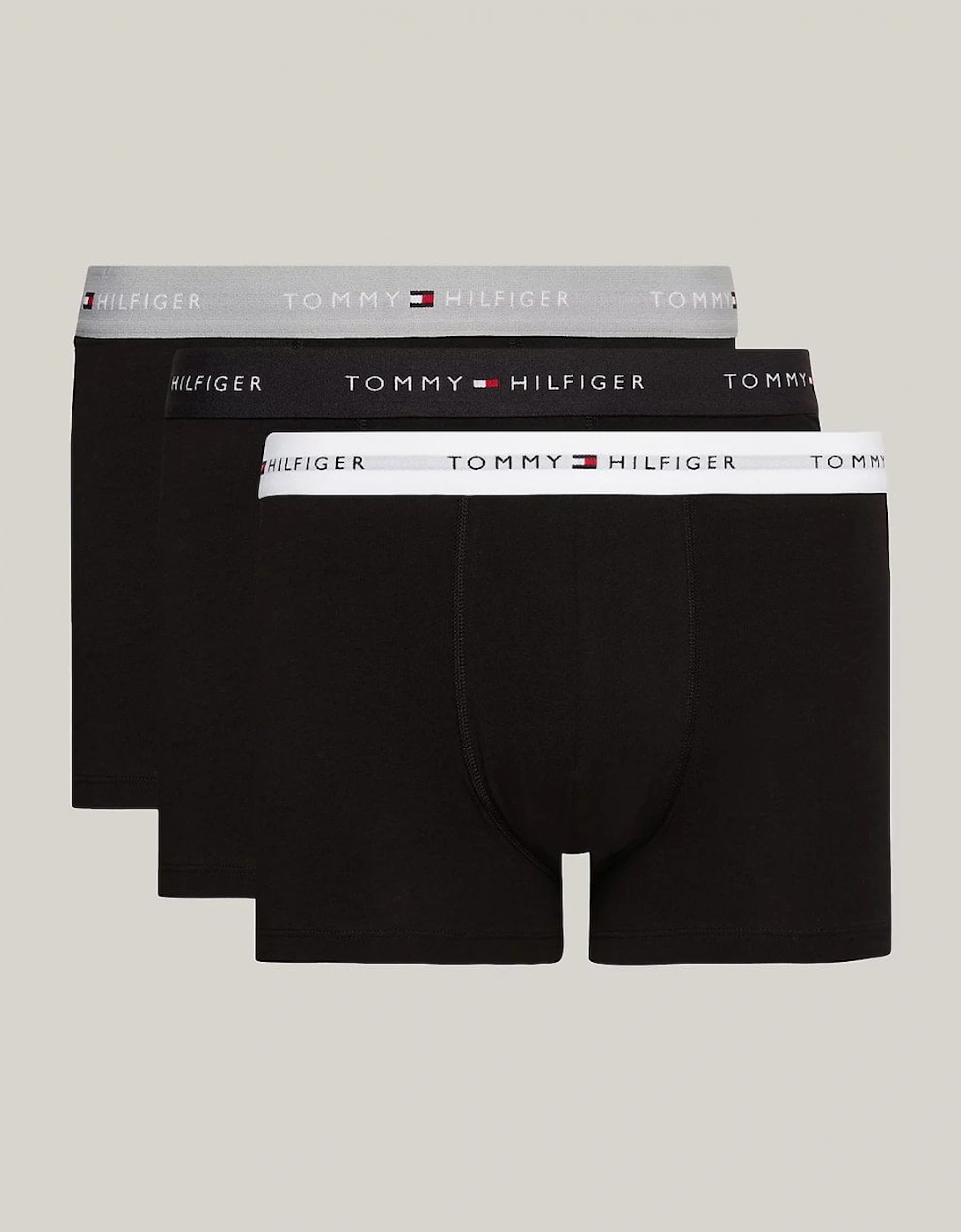 3 Pack Mens Colour Waistband Trunks, 7 of 6