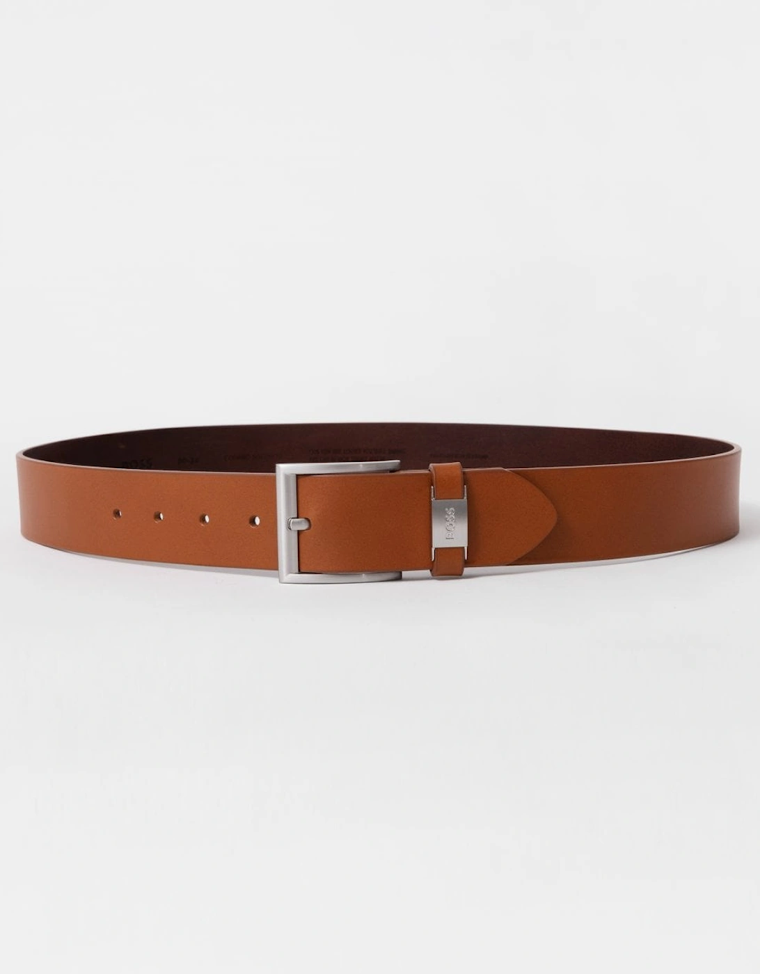 Men's BOSS Orange Connio Mens Leather Belt NOS - Medium Brown 210 - Size: W36