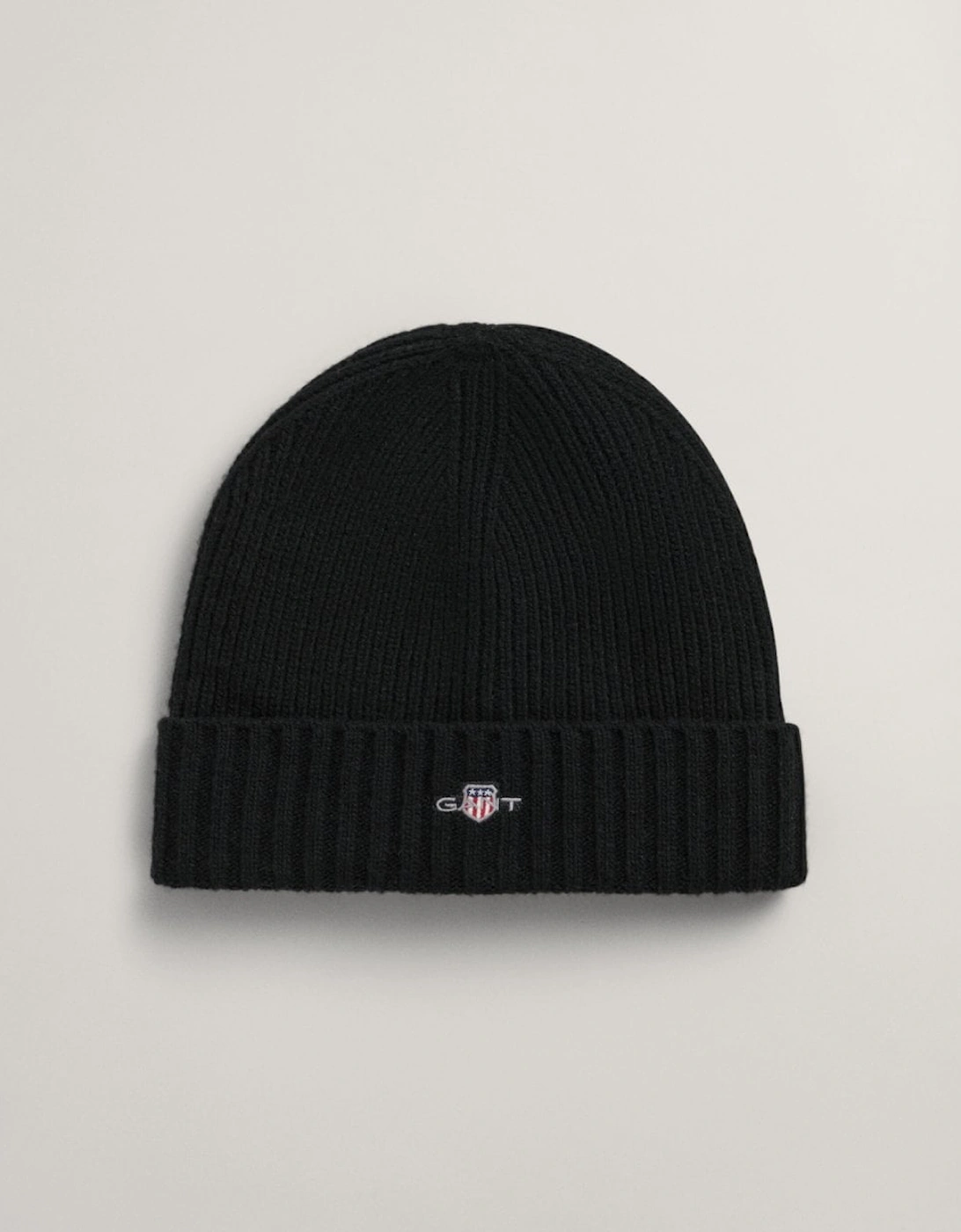 Gant Men's Black Unisex Shield Wool Beanie - 5 - Size: One Size