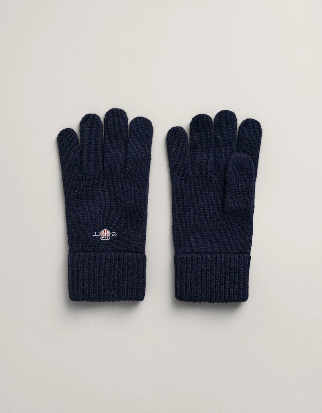 Men's GANT Shield Wool Gloves - 410 Marine - Navy - Size: ONE size