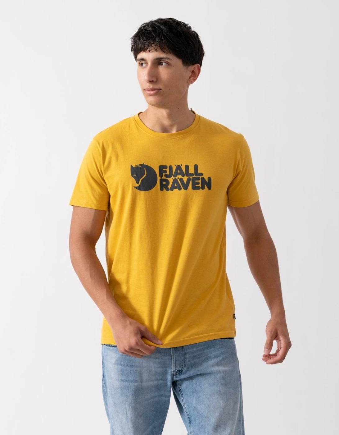 Fjallraven Men's Yellow Logo T-Shirt - Ochre 160 - Size 42