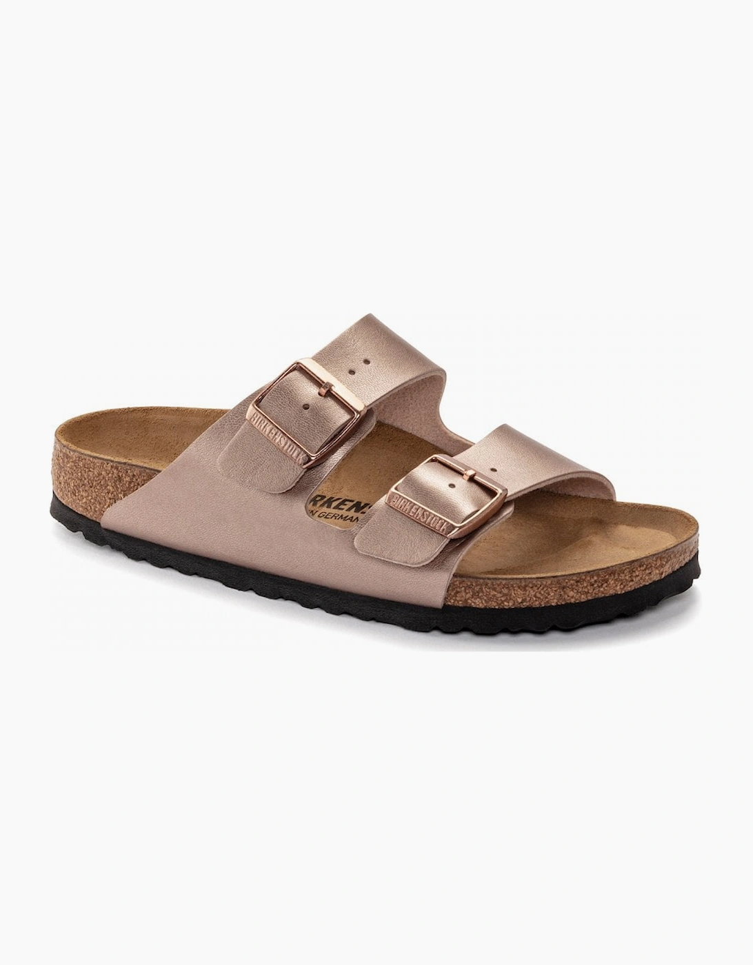 Birkenstock Women's Birkenstock Arizona Birko-Flor Metallic Womens Sandals - Copper - Brown