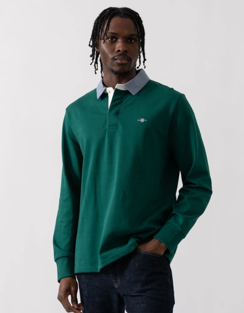 Mens Regular Fit Chambray Heavy Rugger - 373 Deep Forest Green