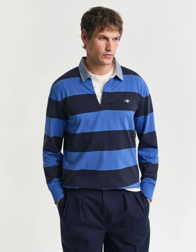 Mens Regular Fit Chambray Stripe Heavy Rugger